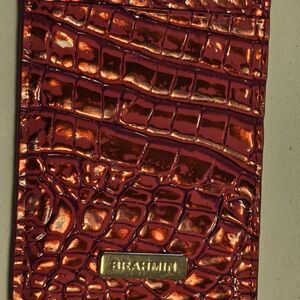 Brahmin Red Croc-Embossed Card Holder